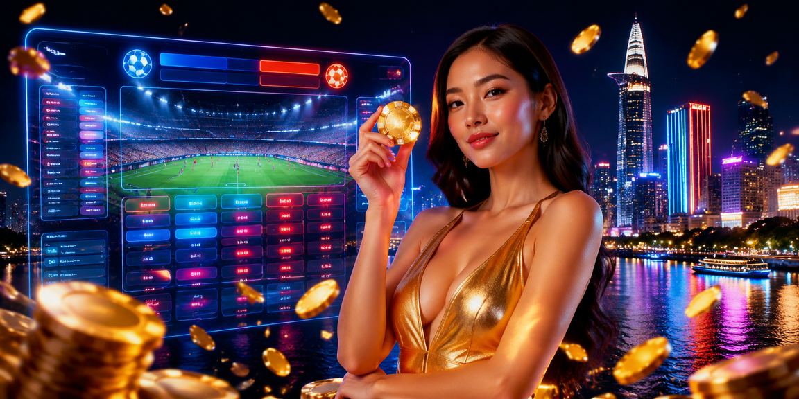 Người dùng tại Hồ Chí Minh trải nghiệm cá cược trực tuyến trên mc4 với màn hình neon rực rỡ